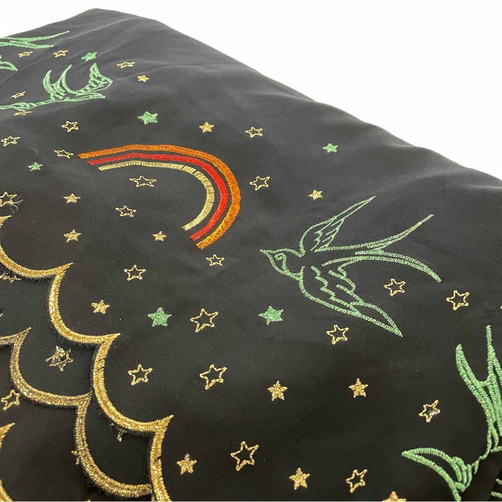 Modcloth Treasured Reveries Skirt A Line Scallop embroidered Retro Size M preown